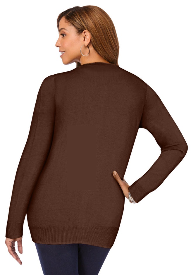 Fine Gauge Button-Front Cardigan image number 1