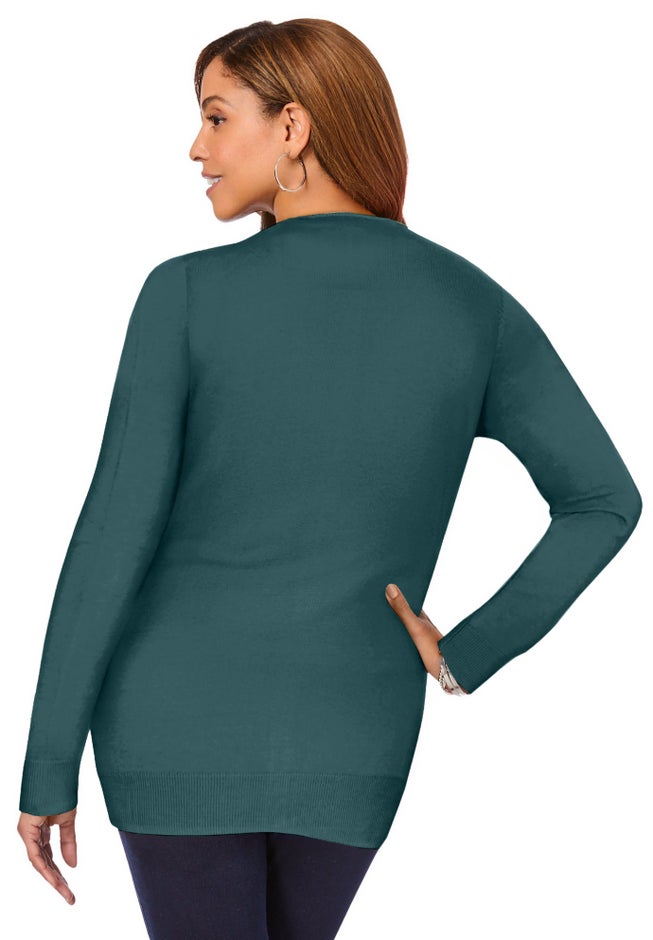 Fine Gauge Button-Front Cardigan image number 1