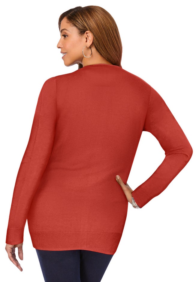 Fine Gauge Button-Front Cardigan image number 1