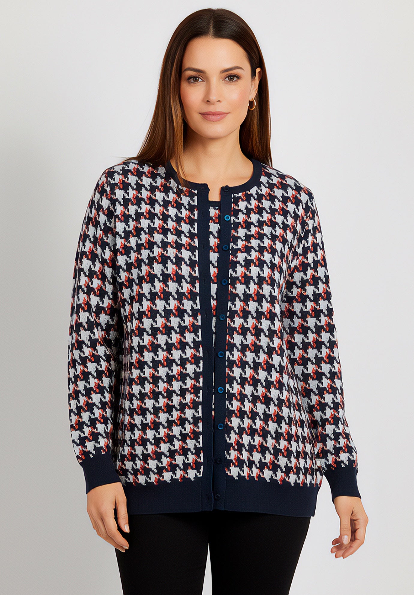 Fine Gauge Button-Front Cardigan image number 3