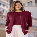 Fine Gauge Button-Front Cardigan image number null