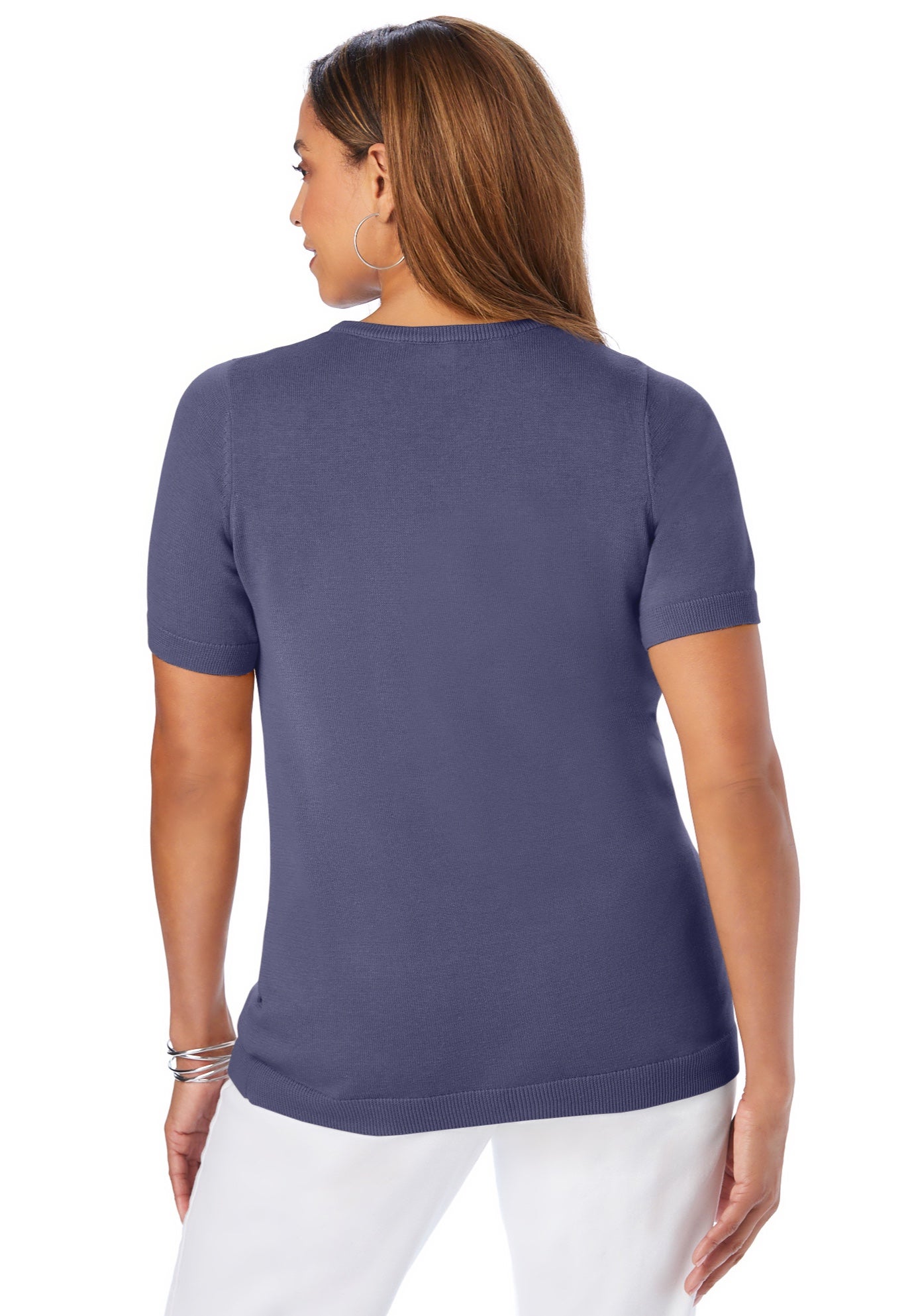 Fine Gauge Crewneck Knit Shell image number 1