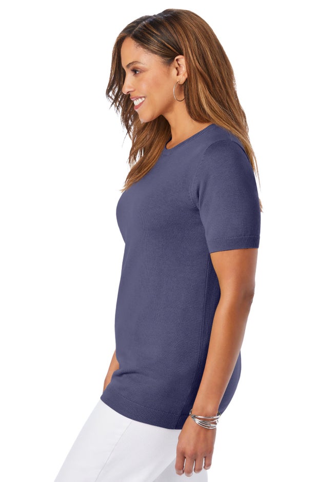 Fine Gauge Crewneck Knit Shell image number 2