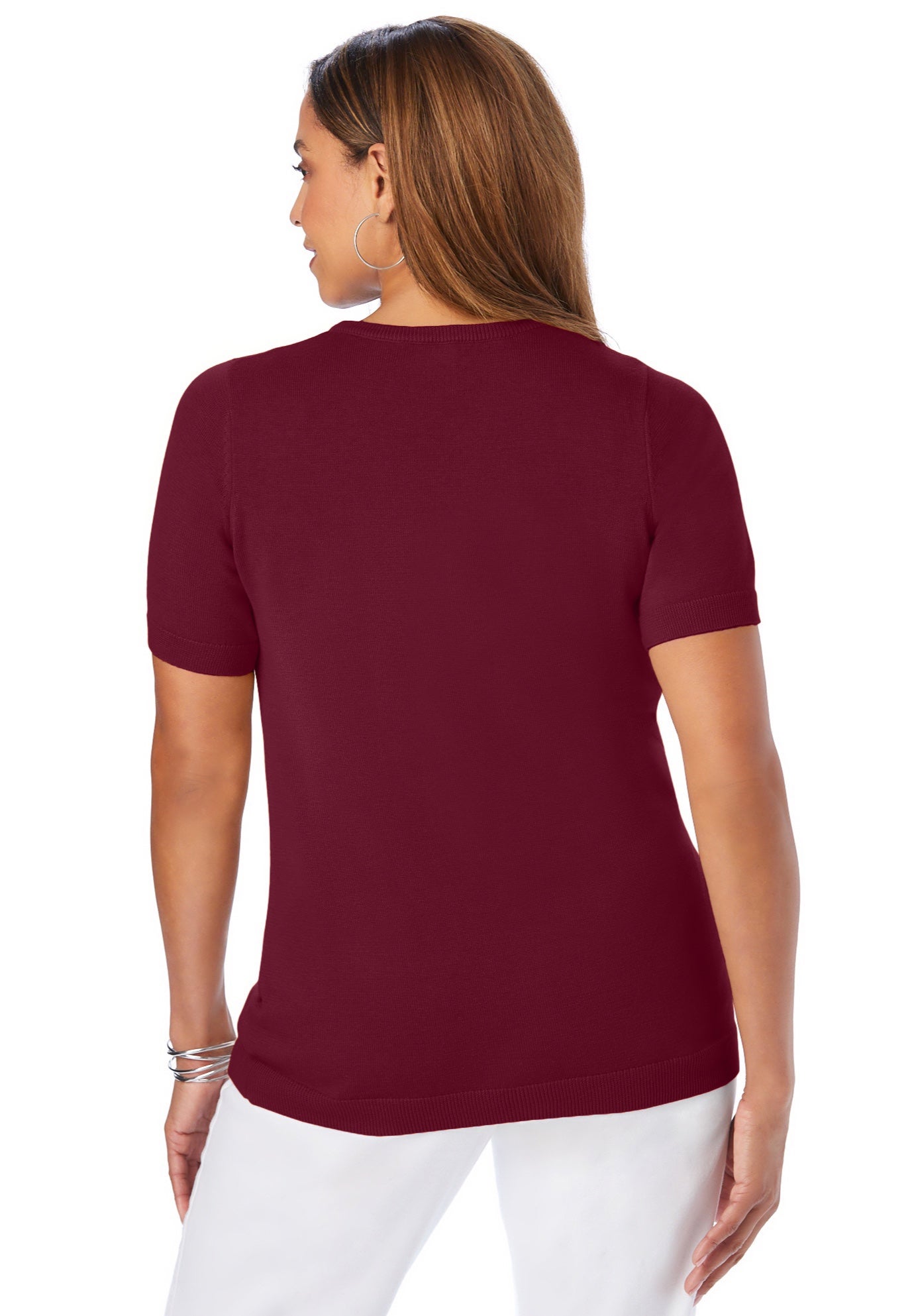 Fine Gauge Crewneck Knit Shell image number 1