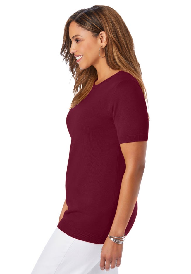 Fine Gauge Crewneck Knit Shell image number 2