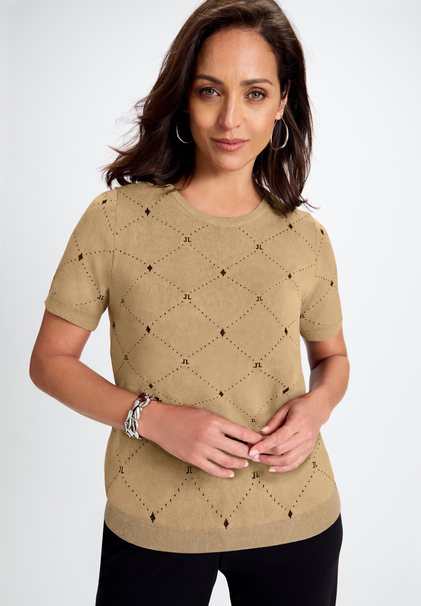 Fine Gauge Crewneck Knit Shell image number 0