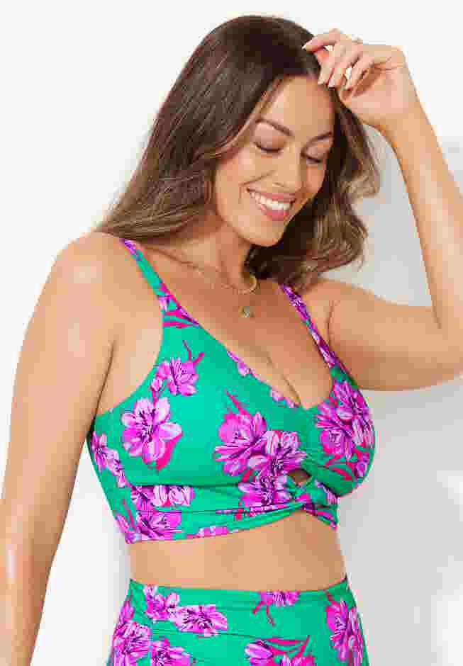 Cut Out Longline Bikini Top image number 2