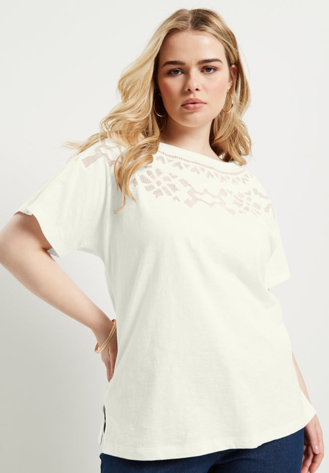 Openwork Boatneck Shirt image number 4