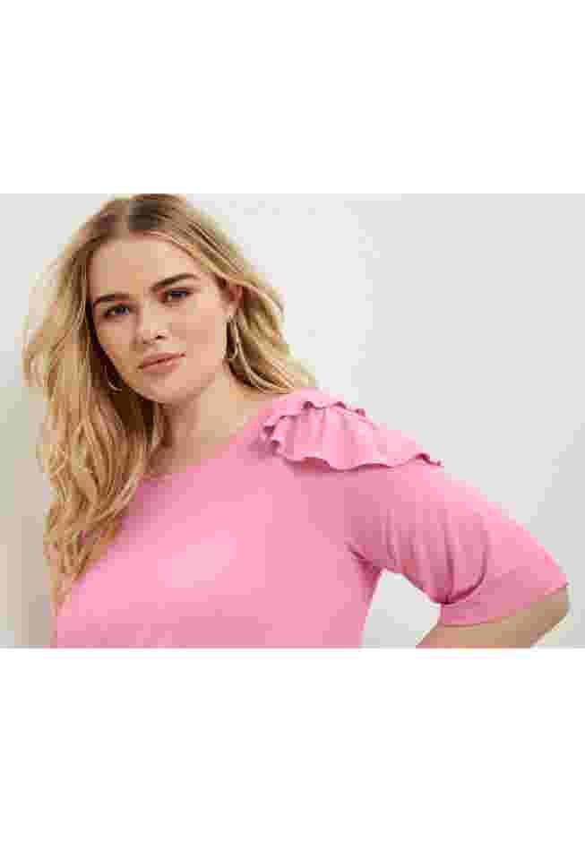 Cold-Shoulder Ruffle Tee image number 3