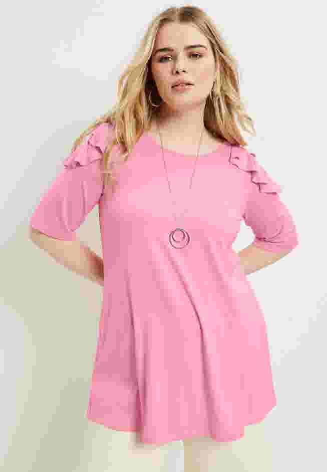 Cold-Shoulder Ruffle Tee image number 4
