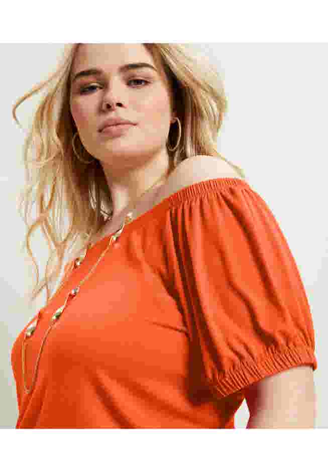 Puff Sleeve Off-The-Shoulder Top image number 3