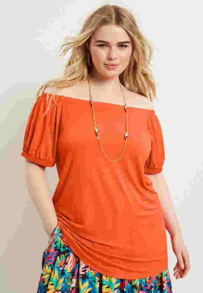 Puff Sleeve Off-The-Shoulder Top image number 4