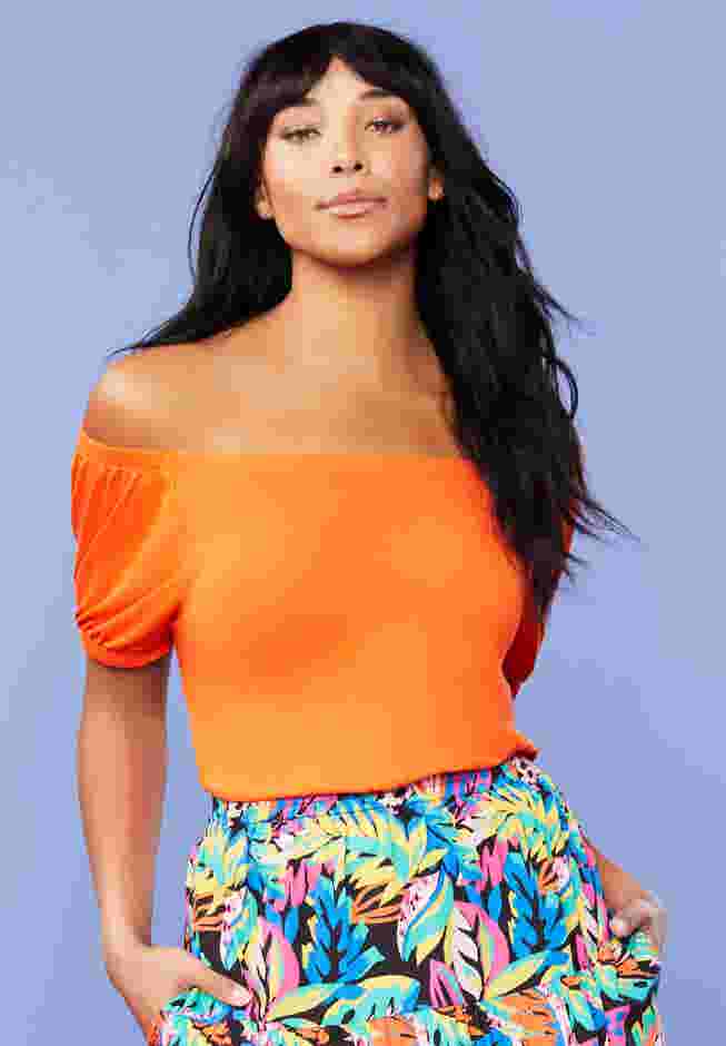 Puff Sleeve Off-The-Shoulder Top image number 0