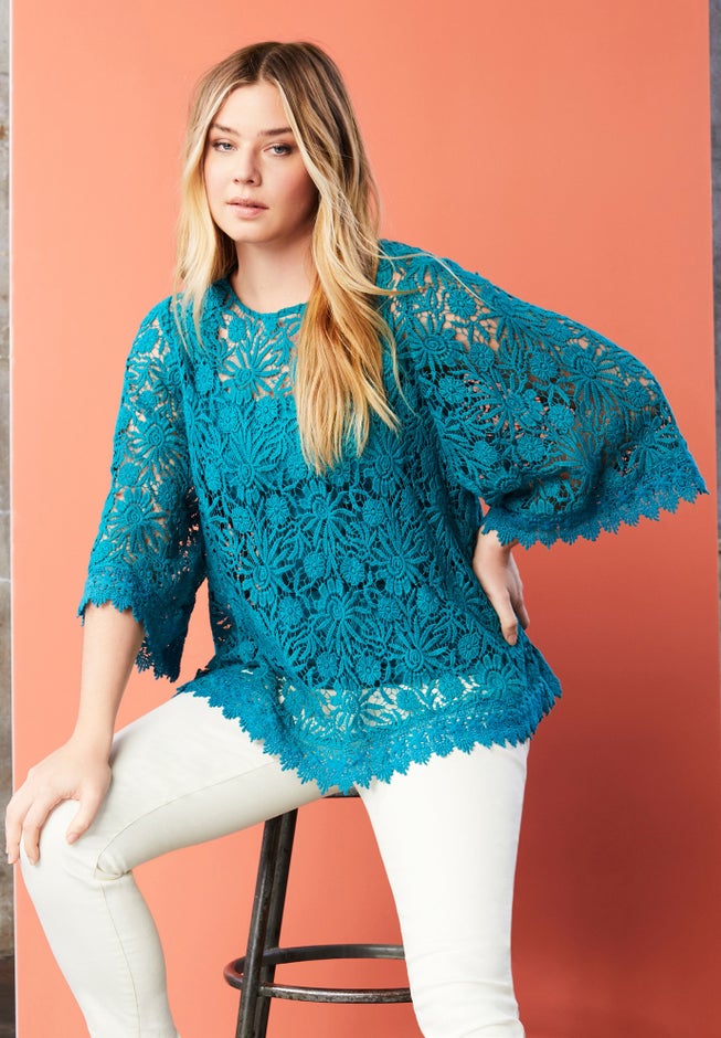 Boatneck Lace Top image number null