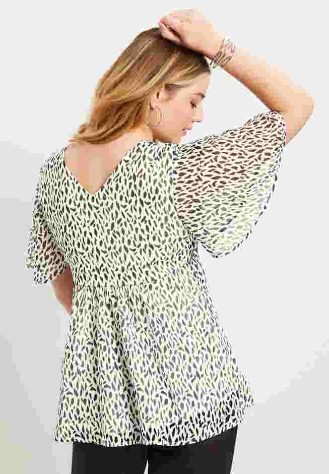 Faux Wrap Fit-and-Flare Top image number 1