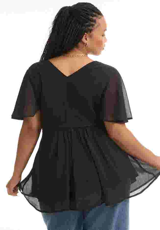 Faux Wrap Fit-and-Flare Top image number 1