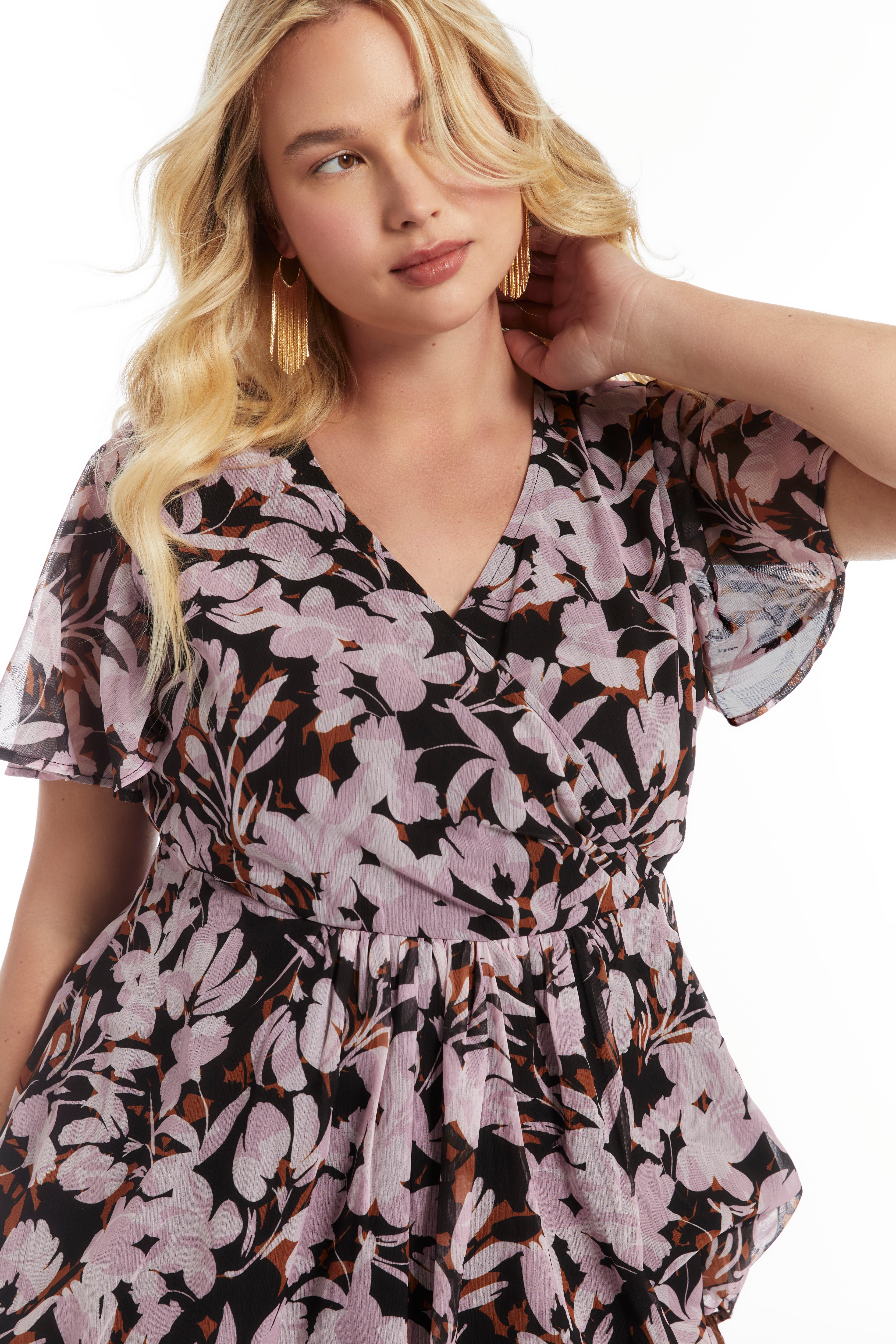 Faux Wrap Fit-and-Flare Top image number 3