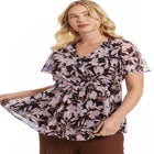 Faux Wrap Fit-and-Flare Top image number 0