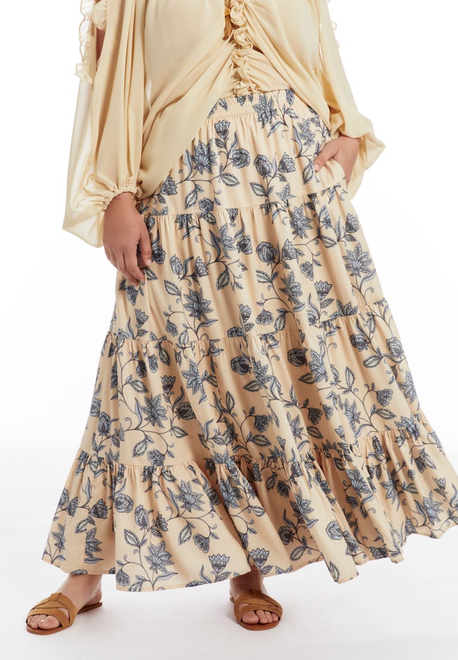 Tiered Midi Skirt image number 3