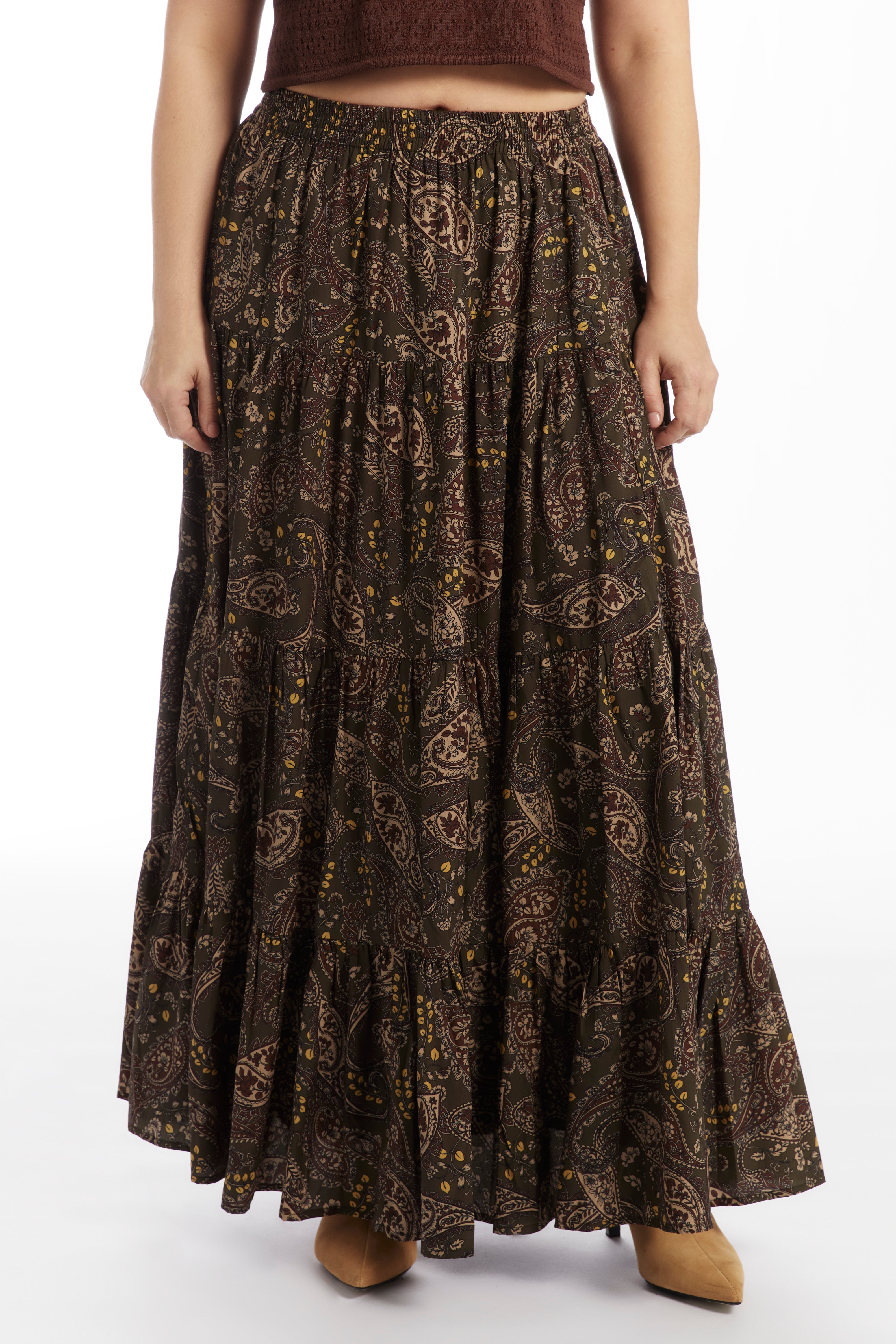 Tiered Midi Skirt image number 3