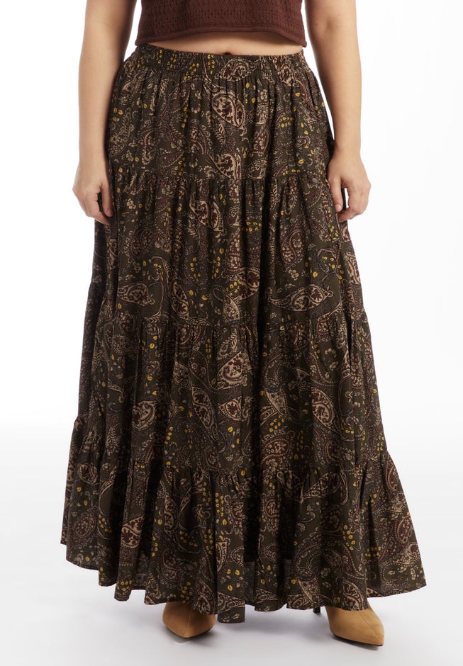 Tiered Midi Skirt image number 3