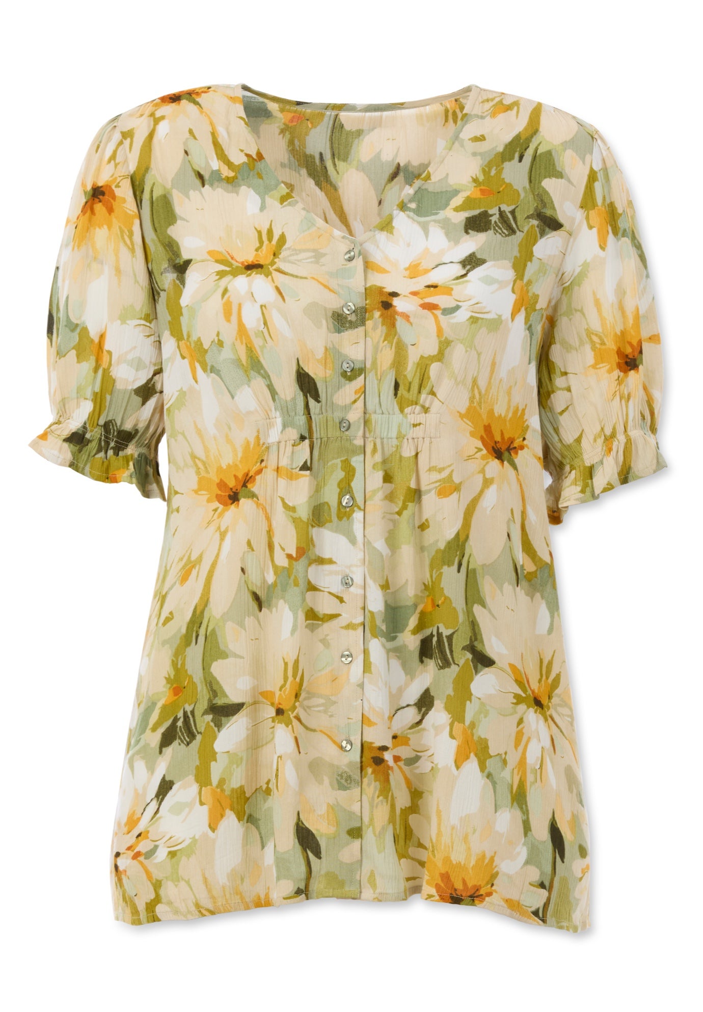 Button Front Crinkle Tunic image number 2