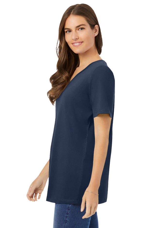 Perfect Short-Sleeve V-Neck Tunic image number 2