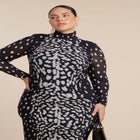 Mesh Print Maxi Dress image number null