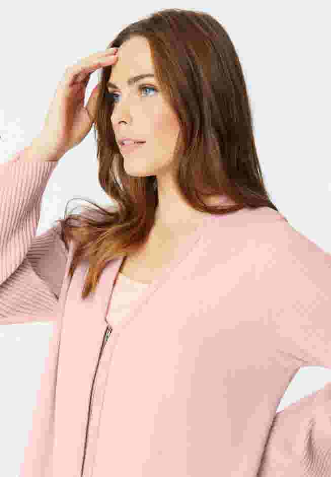 Faux Fur Collar Cardigan Sweater. image number 3