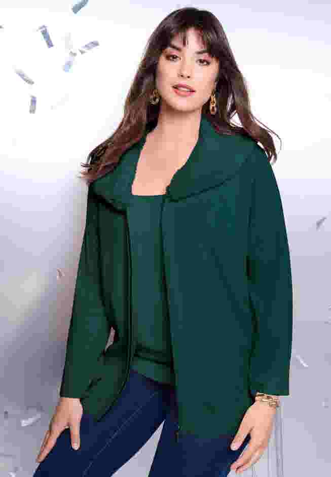 Faux Fur Collar Cardigan Sweater. image number 0