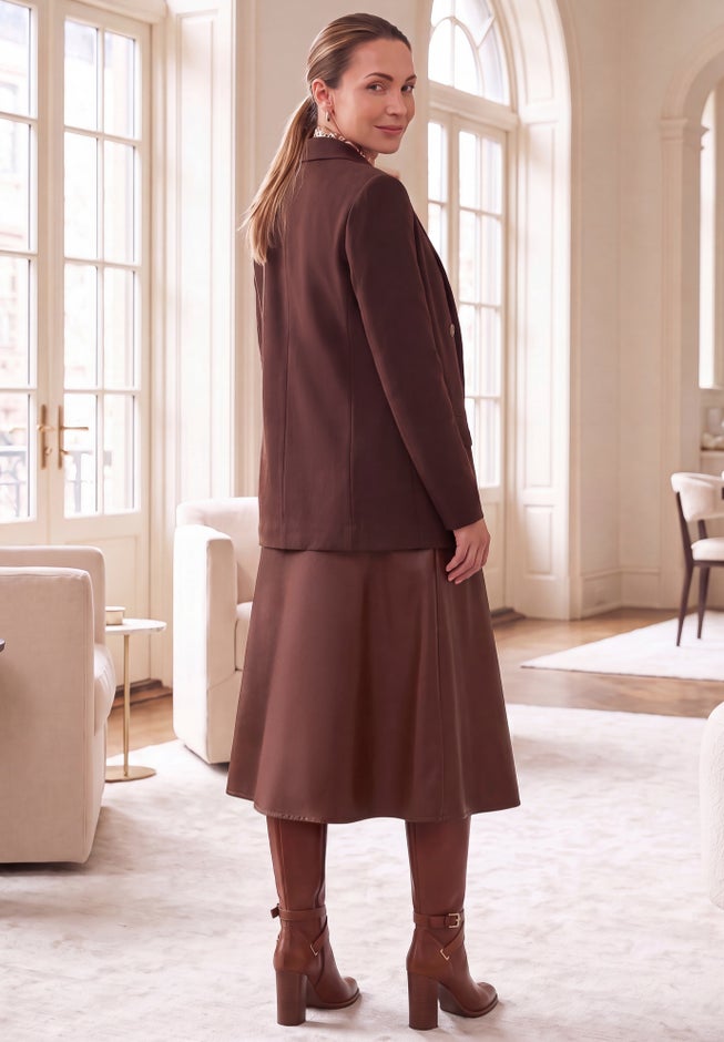 Faux Leather Midi Skirt image number 1