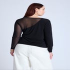 Mesh Combo Long Sleeve Top image number null