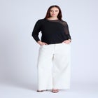 Mesh Combo Long Sleeve Top image number null