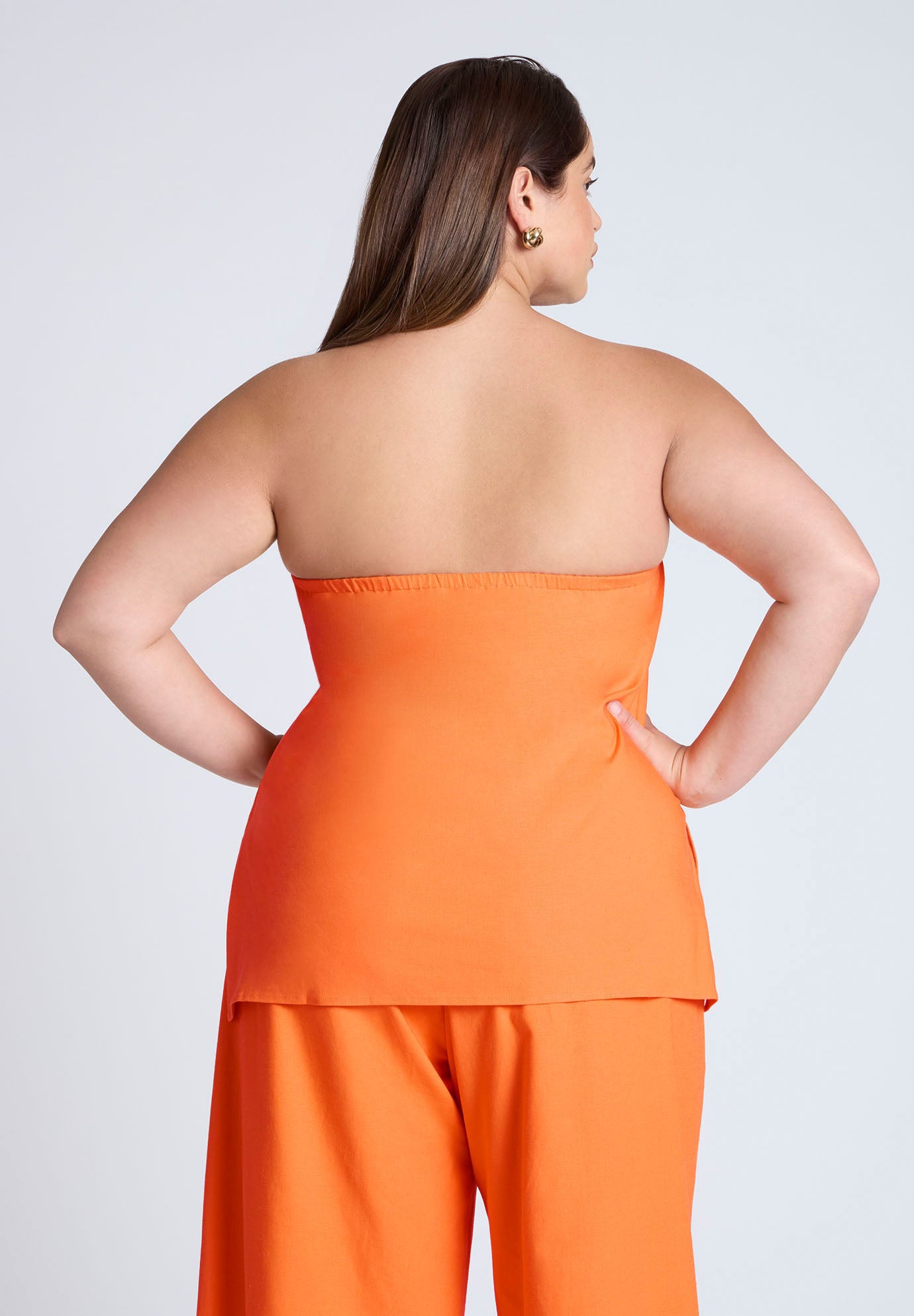 Linen Blend Column Tube Top image number 1