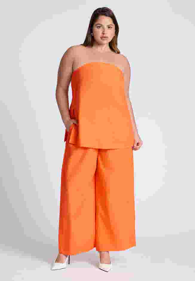 Linen Blend Column Tube Top image number 2