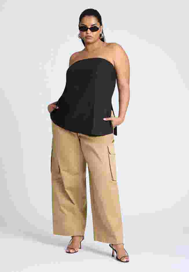 Linen Blend Column Tube Top image number 3