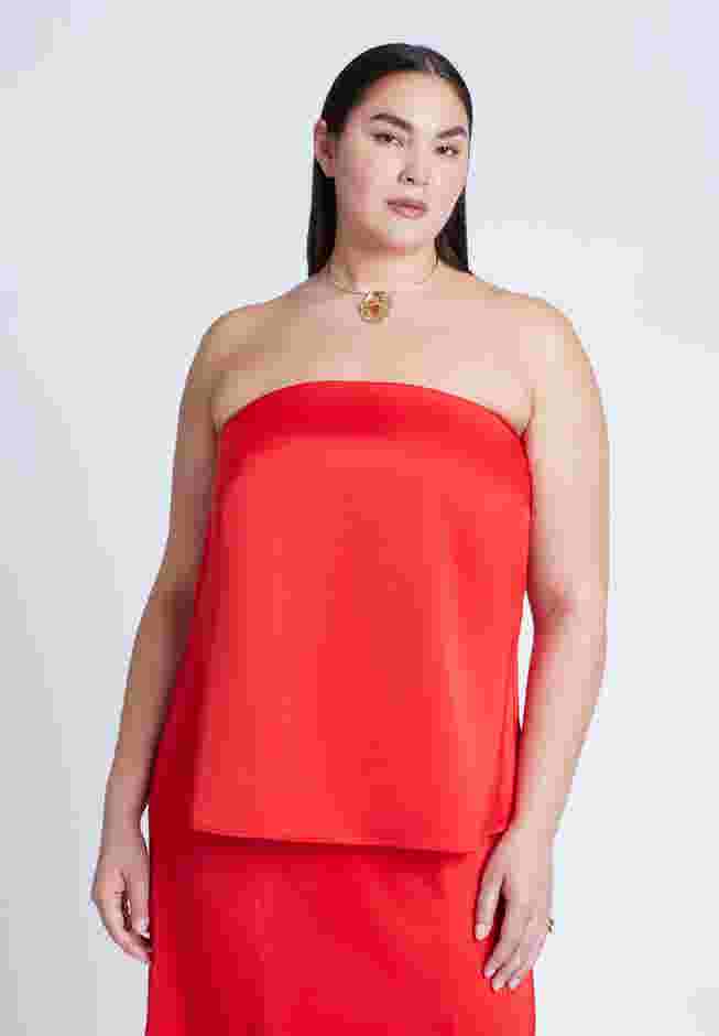 Column Satin Tube Top image number 0