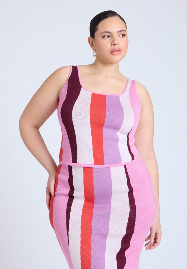 Intarsia Square Neck Tank image number 1