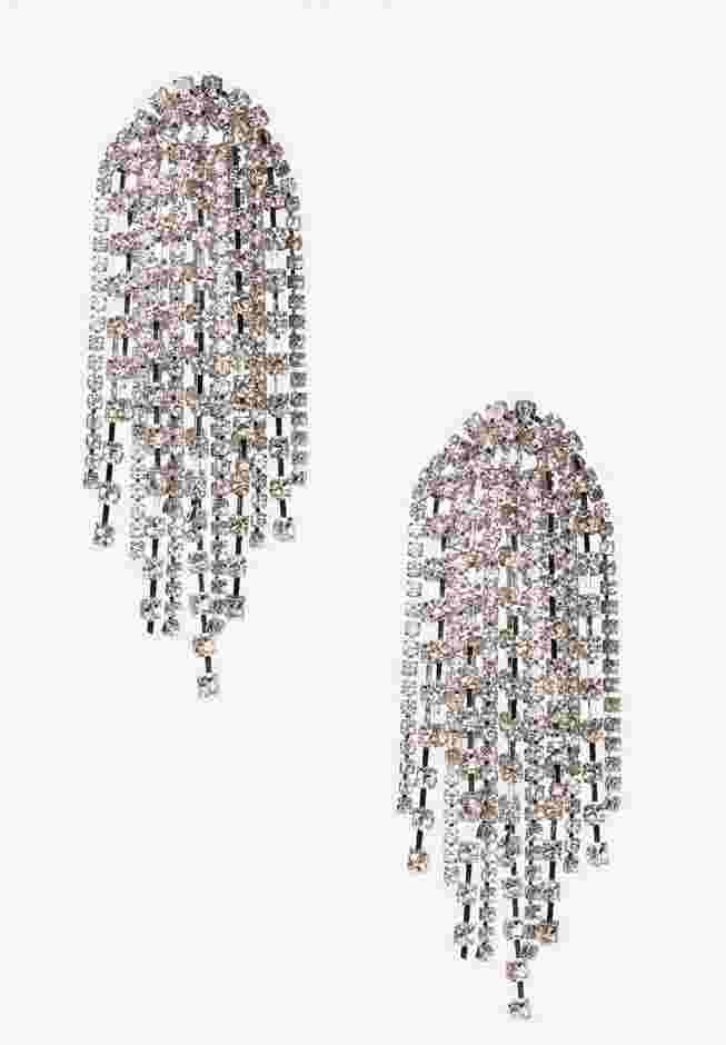 Chain Rhinestone Cluster Earrings image number 0