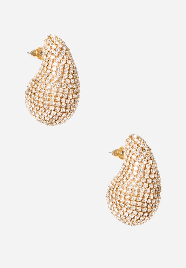Large Bedazzled Teardrop Earring image number null