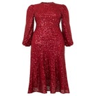 A-Line Sequin Midi Dress image number 7