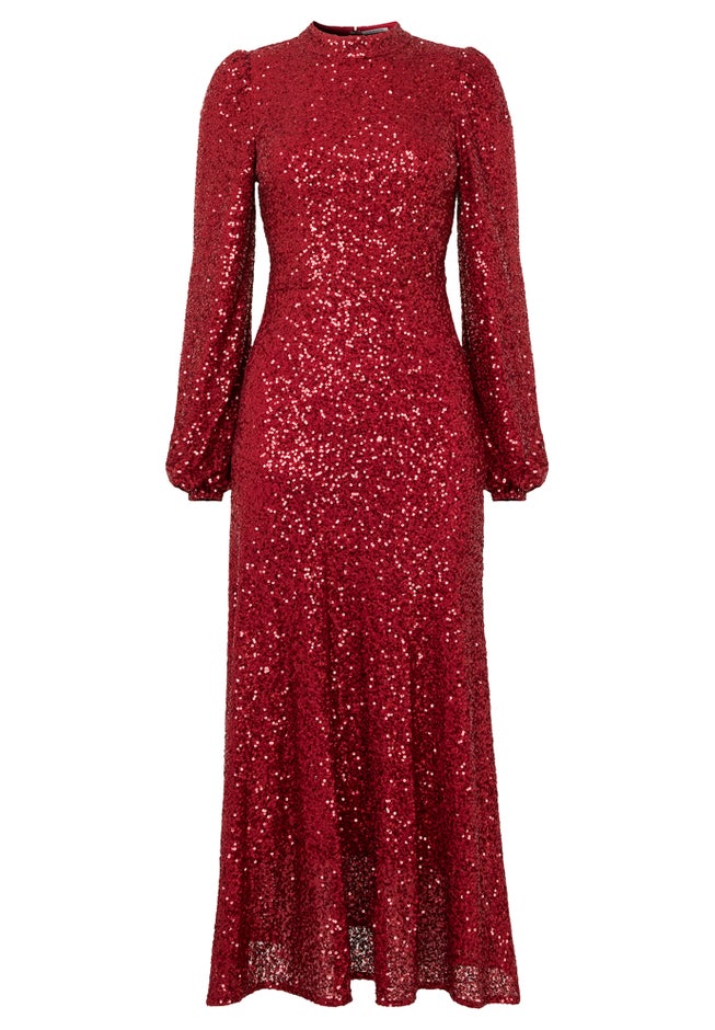 A-Line Sequin Midi Dress image number 7
