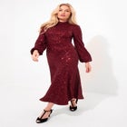 A-Line Sequin Midi Dress image number 3