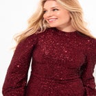 A-Line Sequin Midi Dress image number 6