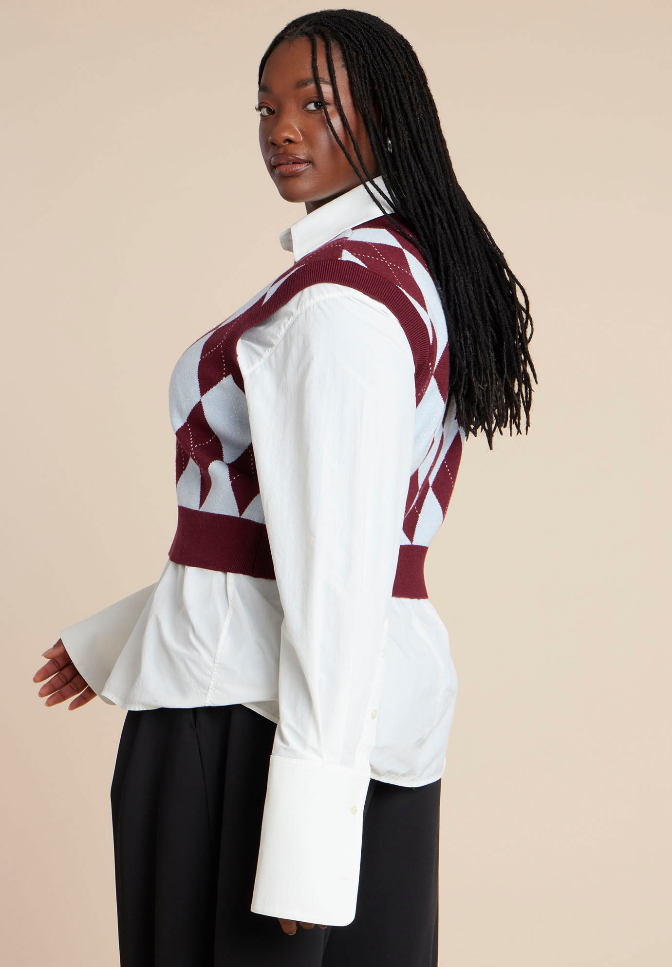 Intarsia Sweater Vest image number 2