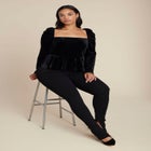 Velvet Peplum Top image number null