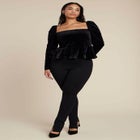 Velvet Peplum Top image number null