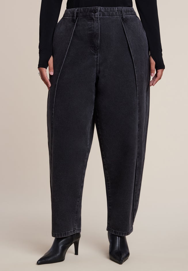 Pleated Barrel-Leg Jean image number 1