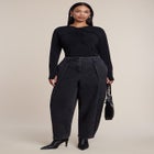 Pleated Barrel-Leg Jean image number 0