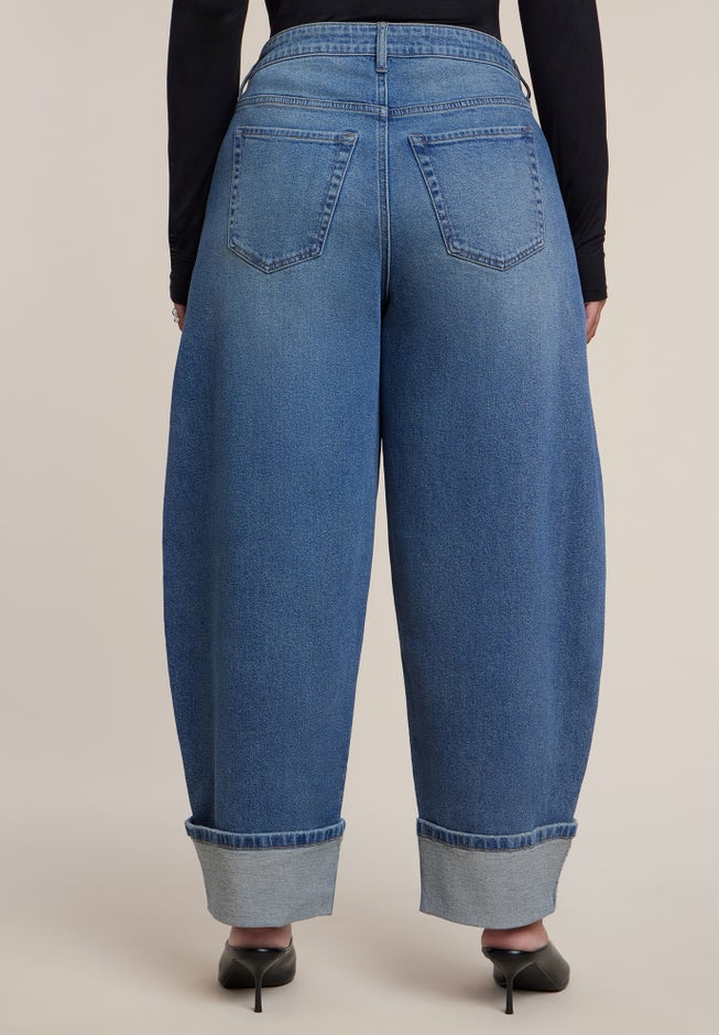 Cuffed Barrel-Leg Jean image number 2